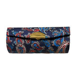 Blue Paisley Design Lipstick Case Holder w/ Mirror
